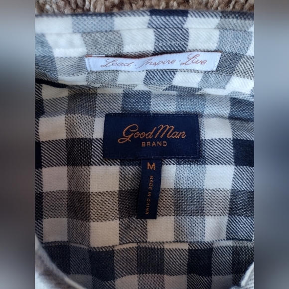 Good Man Brand Button Down Flannel Checkered Shirt Medium NWOT - Picture 5 of 11